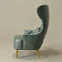 Letitia Faux Leather Wingback Chair - Green Accent Chair | Decorative Faux Leather Chairs | Kinwell Furniture | Modern Wingback Accent Chairs